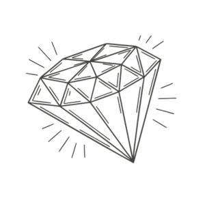 Imagen de un elegante diamante dibujado a mano que simboliza la excelencia en Alma Marketing Studio Honduras